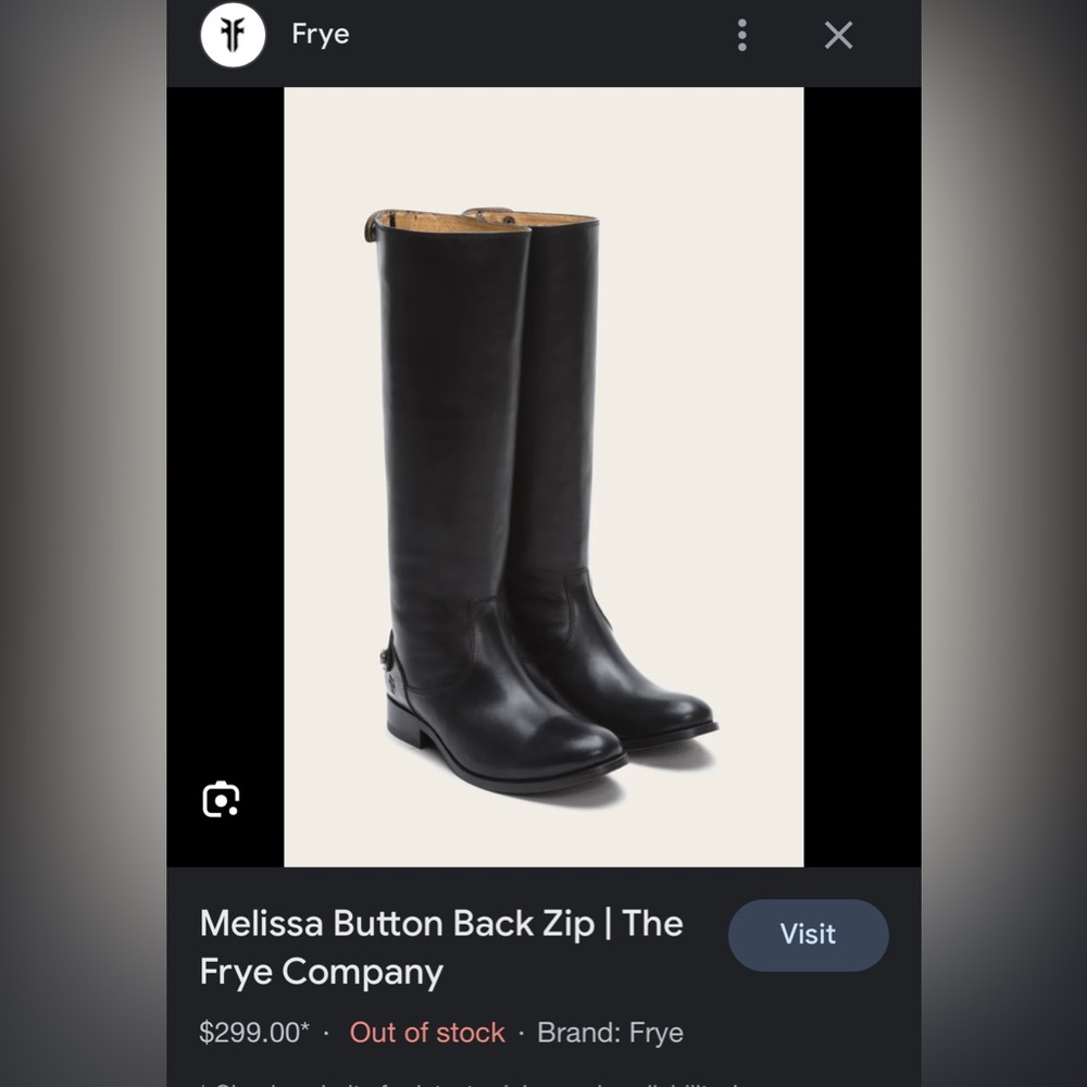 Frye Melissa Black Leather Riding Boots 9